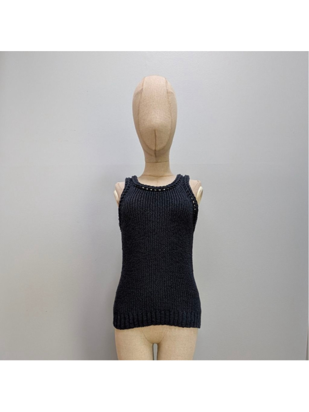 Grey Lab Ribbed Sleeveless Sweater - XS - Picture 2 of 8